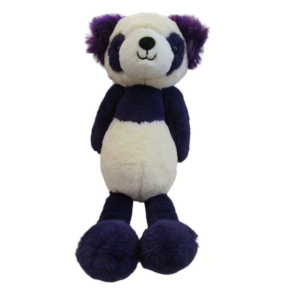 FAO Schwarz Dreamies Purple Panda Gold Sparkle Ear Accents Butt Button EUC